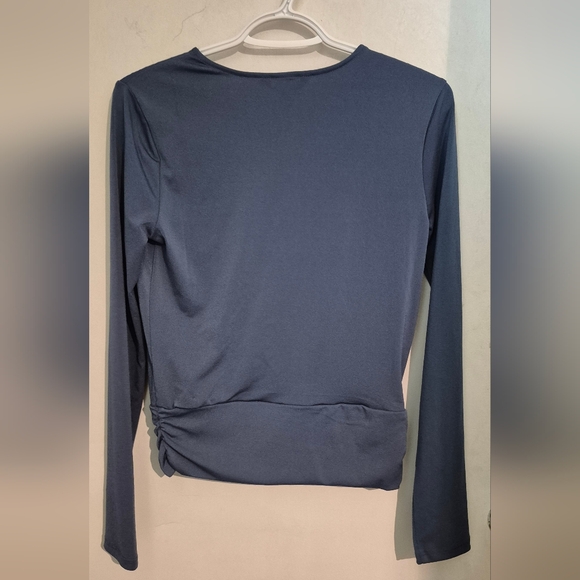 Banana Republic Teal Blue Wrap Blouse Sz.S NWT - Picture 6 of 9